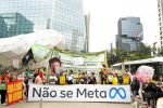 Entidades protestam em frente à Meta contra interferência eleitoral e em defesa da soberania digital
